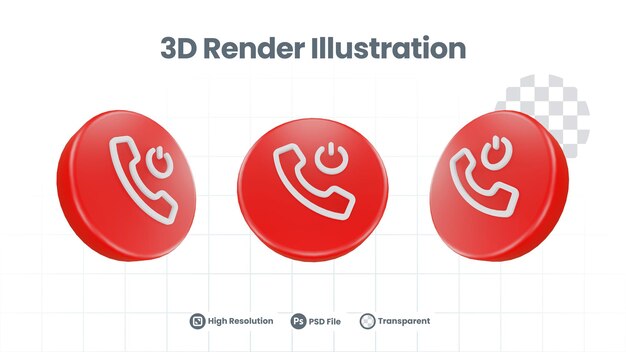 PSD icono de cierre de sesión de teléfono de ilustración 3d para promoción de redes sociales de aplicaciones móviles web