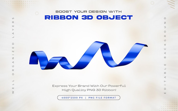 El icono de la cinta azul es una ilustración de renderización 3D aislada