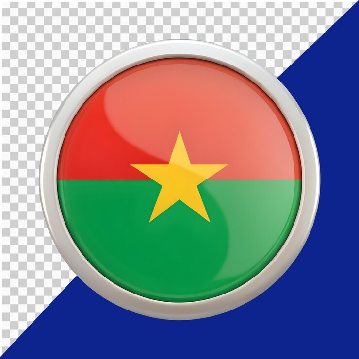 PSD icono circular 3d de la bandera de burkina faso para proyectos y diseños creativos