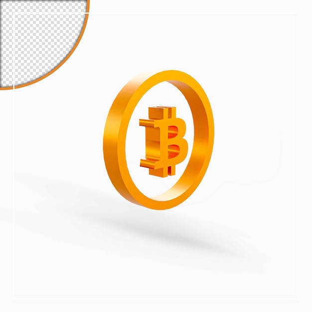 Icono de círculo de bitcoin 3d aislado