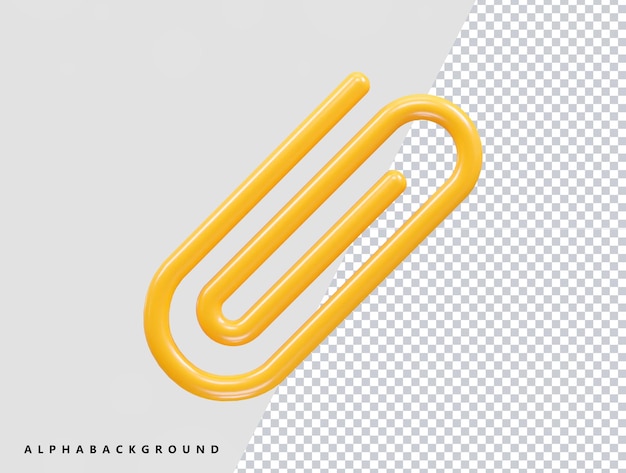 Icono de clip de papel ilustración 3d render