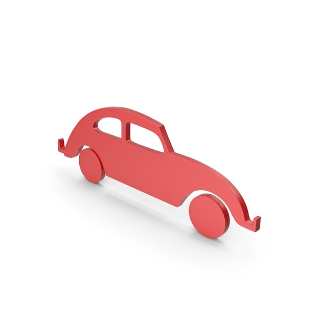 Icono de coche rojo - Ilustración aislada