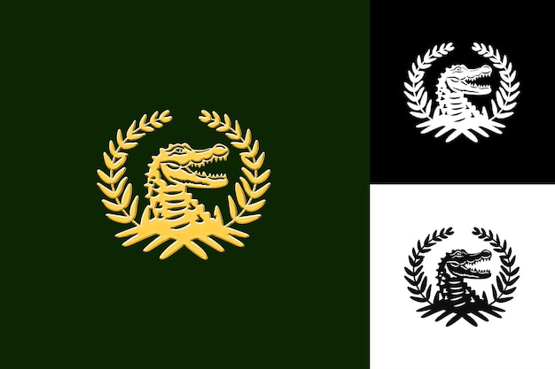 Icono de cocodrilo Forma del hocico con escala como borde Poderoso una ilustración Diseño artístico vectorial de animales