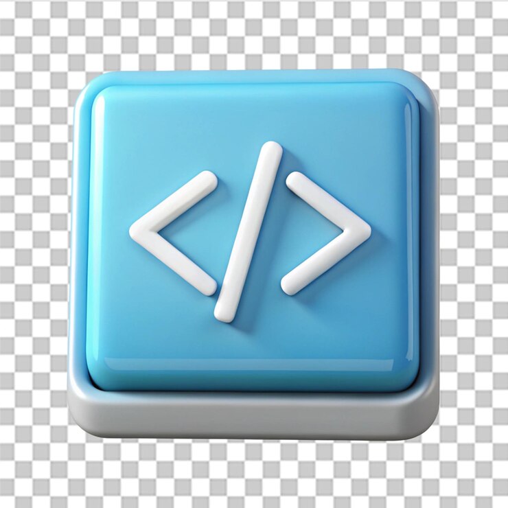PSD el icono de codificación 3d aislado en un fondo transparente