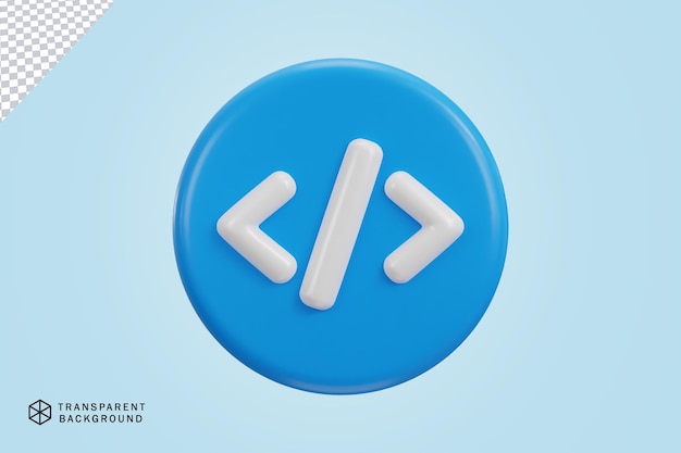 Icono de codificación 3D símbolo de software de programación y concepto de desarrollo web icono