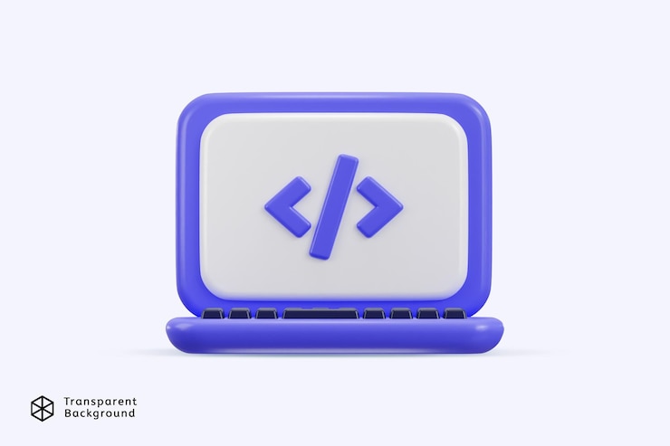 PSD icono de codificación en el desarrollo web icono de ilustración vectorial de renderización 3d