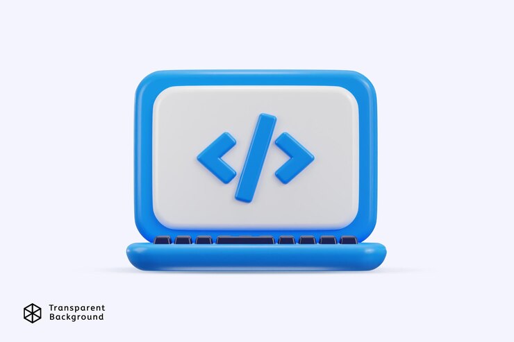 PSD icono de codificación en el desarrollo web icono de ilustración vectorial de renderización 3d