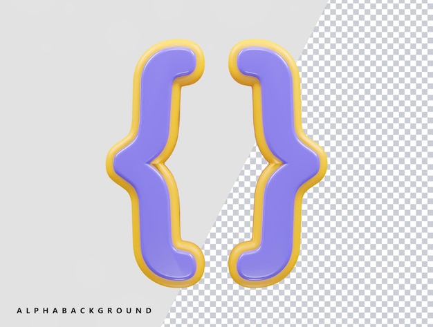 Icono de codificación html representación 3d ilustración vectorial elemento transparente