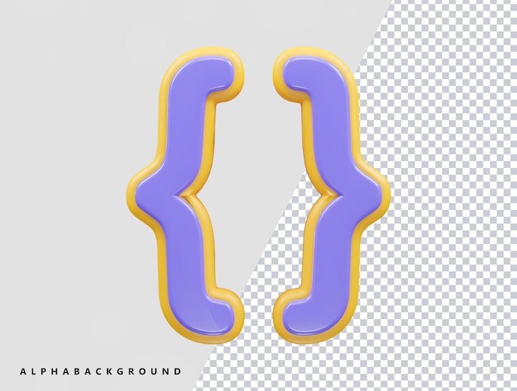 PSD icono de codificación html representación 3d ilustración vectorial elemento transparente