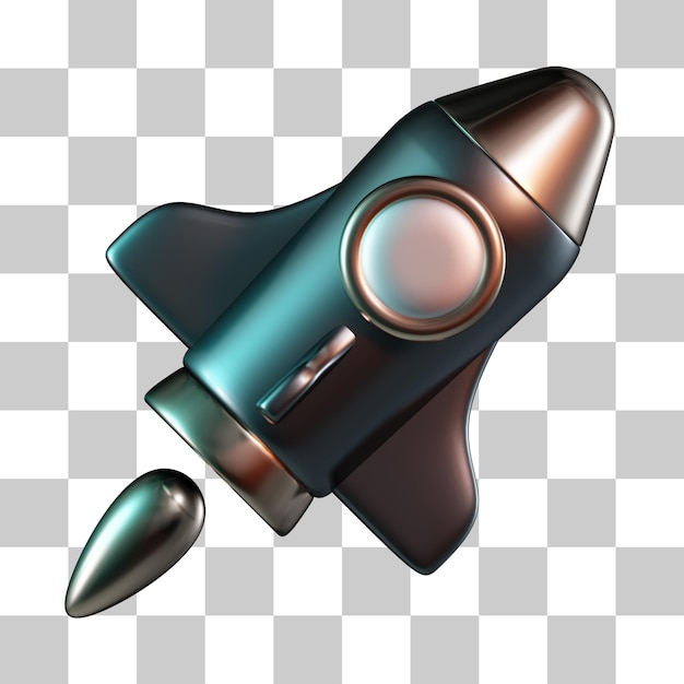 Icono del cohete en 3d