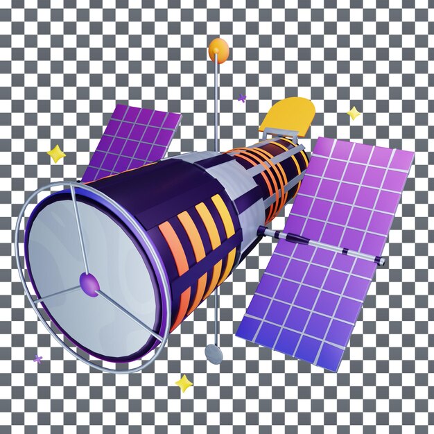 Icono de cohete PSD 3D en fondo aislado y transparente
