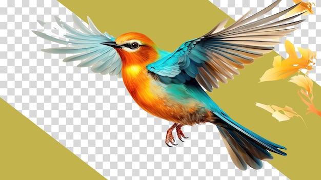 PSD icono de colibrí png aislado sobre fondo transparente