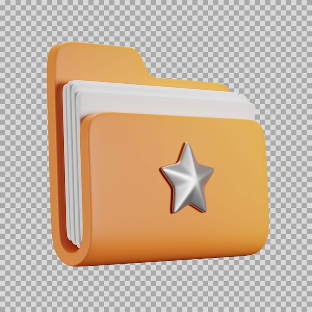 PSD icono de color dinámico de carpeta favorita 3d