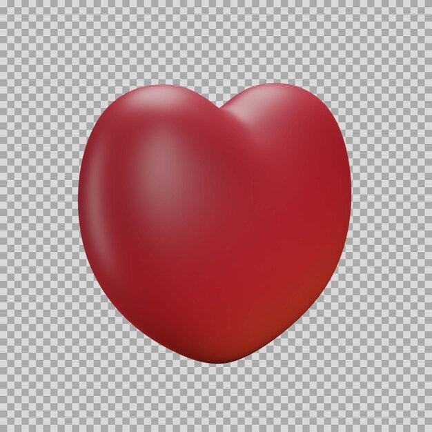 Icono de color dinámico de corazón 3D