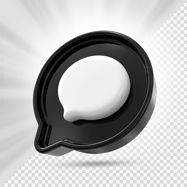 Icono de comentario Botón de comentario . elemento 3D