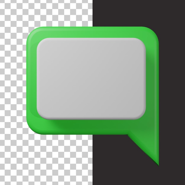icono de comentario en renderizado 3d