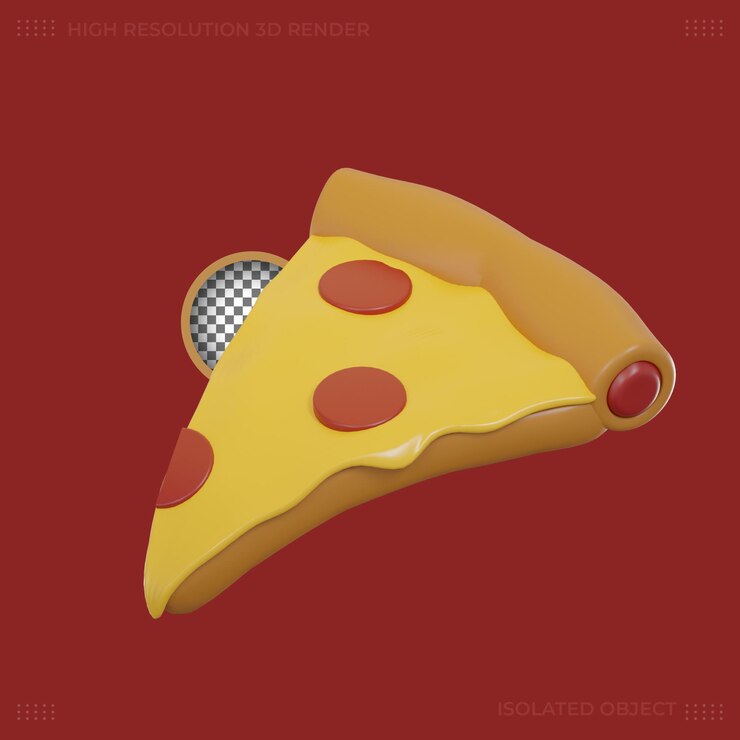 PSD icono de comida de pizza de renderizado 3d imagen premium