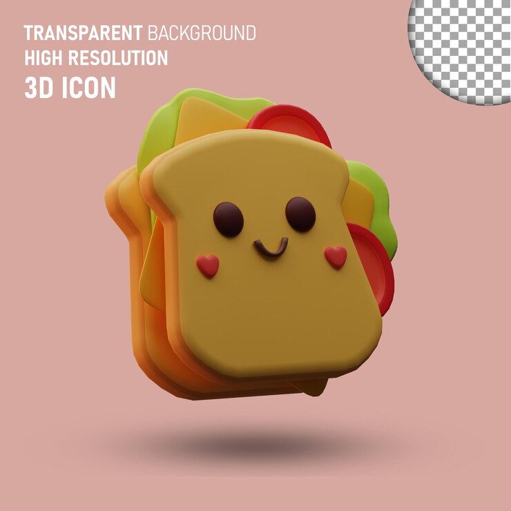 PSD icono de comida rápida en 3d
