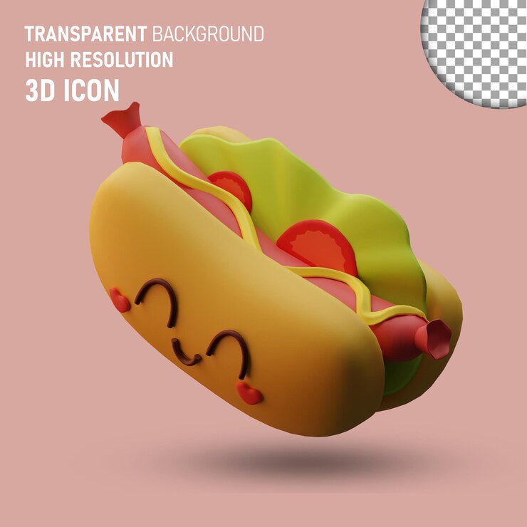 PSD icono de comida rápida en 3d