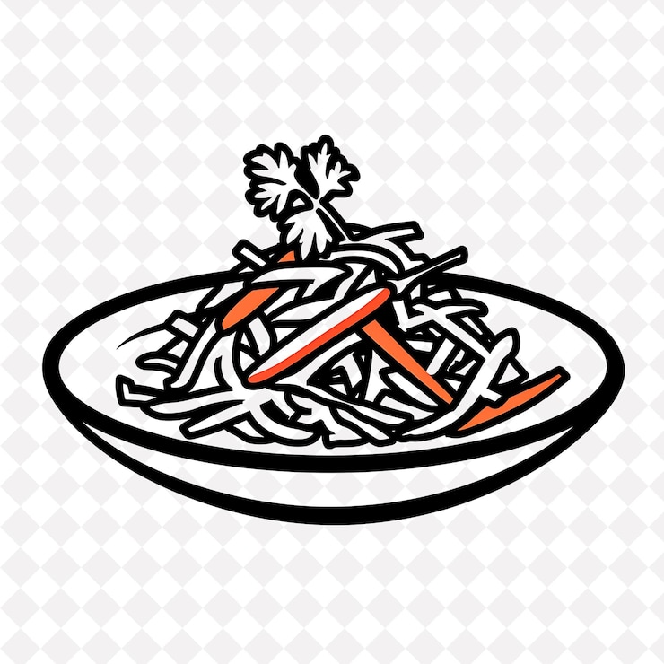 PSD icono de comida som tam con un plato de papaya picante y tangy sal ilustración plana diseño vectorial de alimentos
