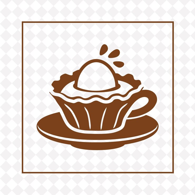PSD icono de comida de tortas de huevo con un pastel pequeño y escamoso lleno de diseño vectorial de alimentos de ilustración plana
