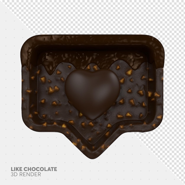 Icono como las redes sociales chocolate pascua 3d render