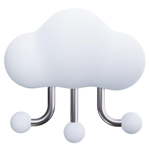 Icono de computación en la nube que representa el almacenamiento de datos y la conectividad de red