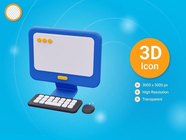 Icono de computadora 3d