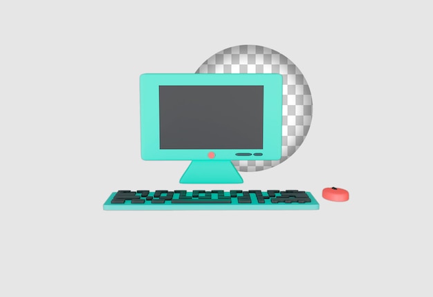 PSD icono de computadora 3d