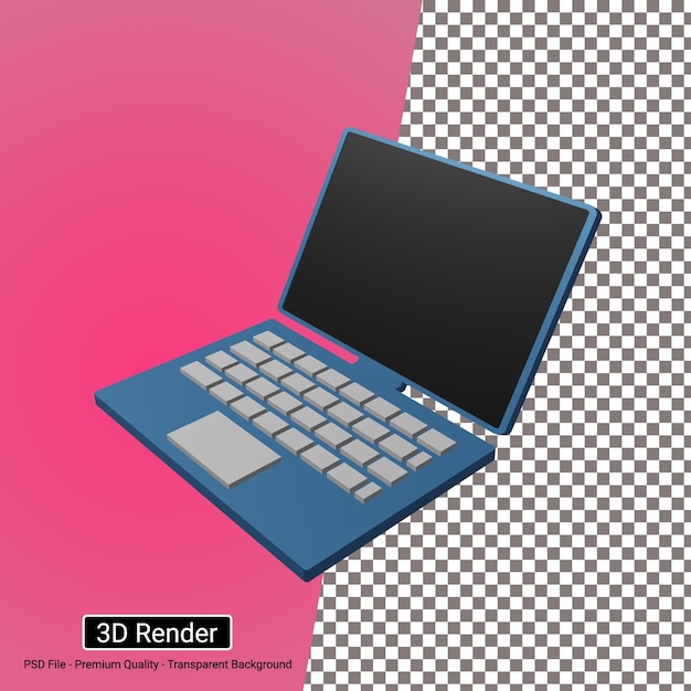 PSD icono de computadora portátil 3d