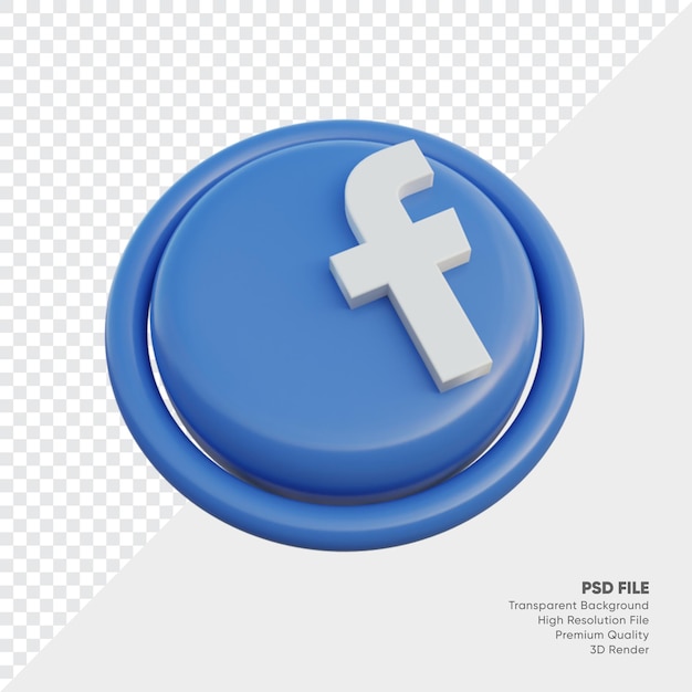 Icono de concepto de logotipo de estilo 3d isométrico de Facebook en redondo aislado