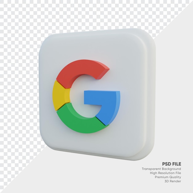 Icono de concepto de logotipo de estilo 3d isométrico de google en el cuadrado de la esquina redonda aislado