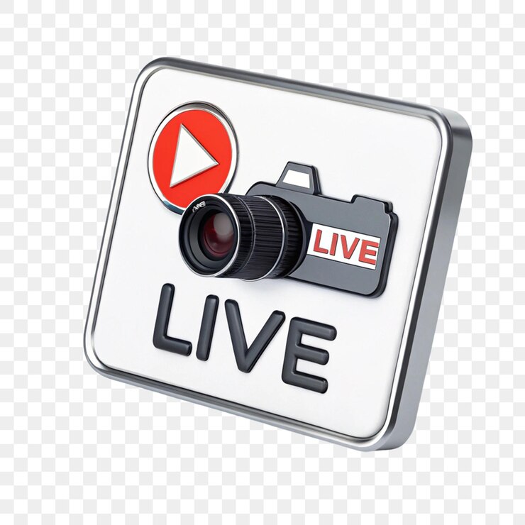 PSD icono de concepto de video en vivo en 3d aislado en un fondo transparente