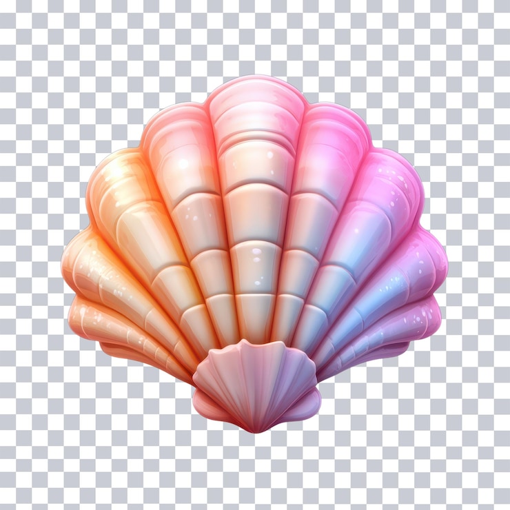 PSD icono de conchas marinas 3d de estilo dibujos animados para proyectos y diseños creativos