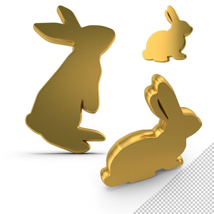 PSD el icono del conejo dorado