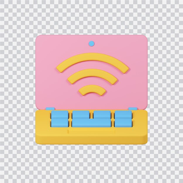 Icono de conexión wifi aislado en blanco imagen renderizada 3d