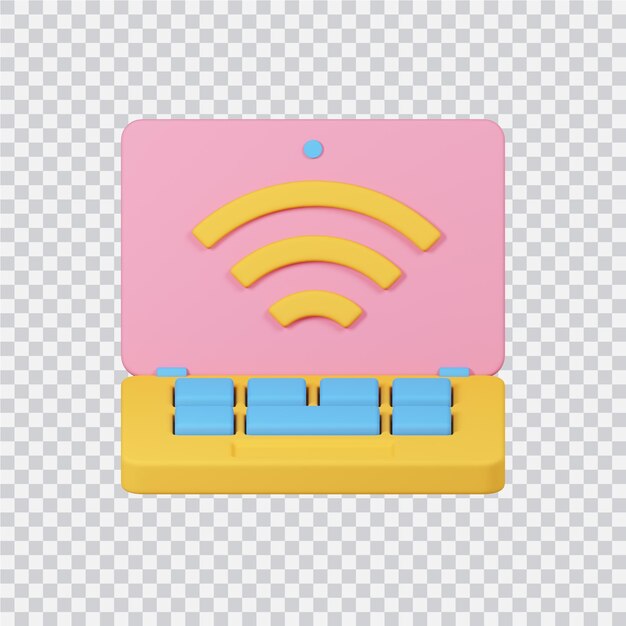 PSD icono de conexión wifi aislado en blanco imagen renderizada 3d