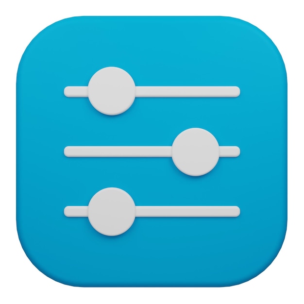 El icono de la configuración 3D aislado en el fondo transparente