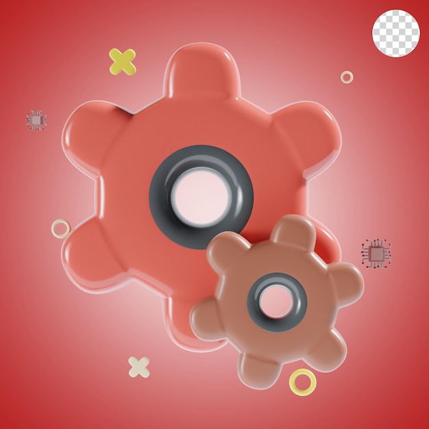 icono de configuración en 3D