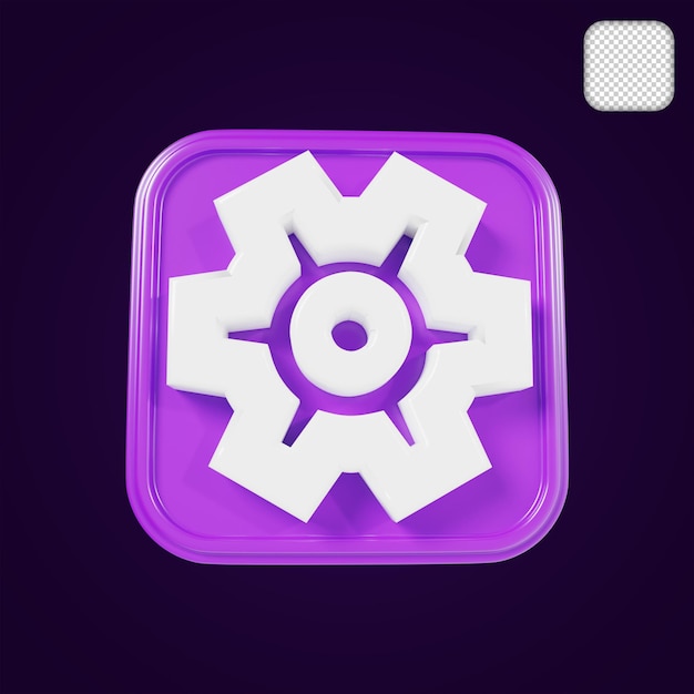 Icono de configuración Aplicación móvil 3d