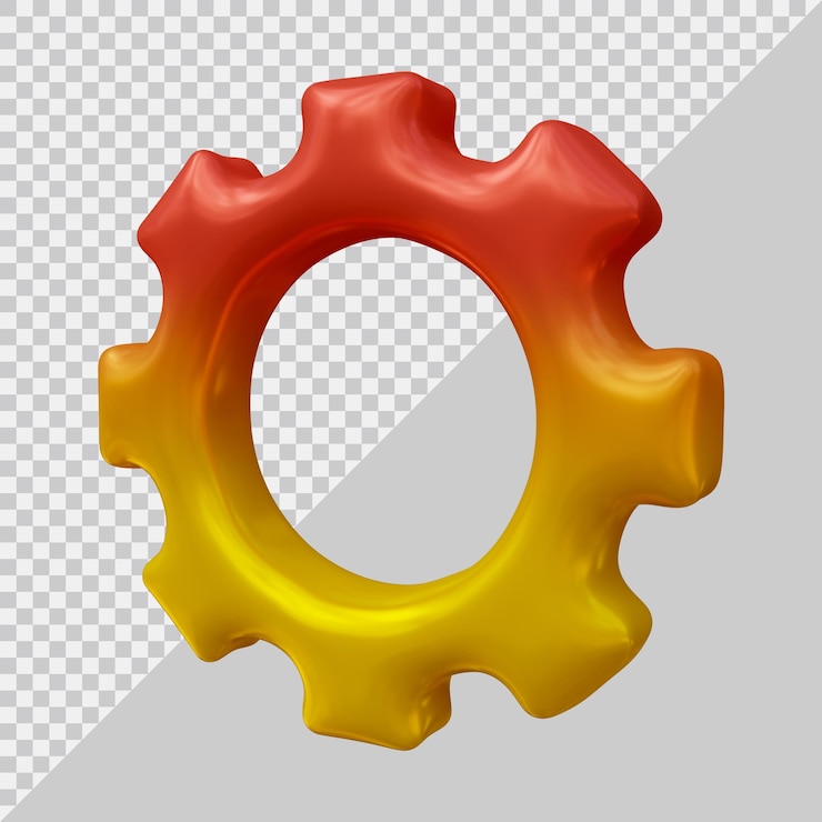 PSD icono de configuración de engranajes con estilo moderno 3d