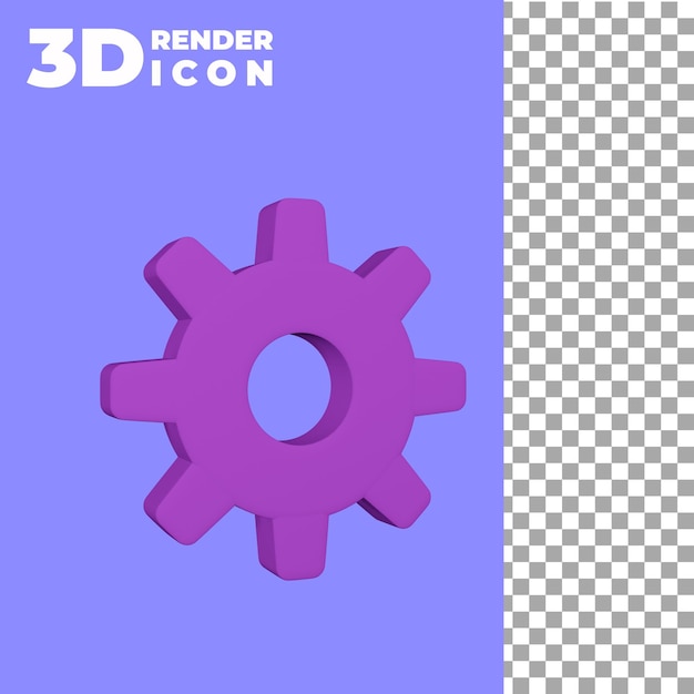 PSD icono de configuración de negocio 3d púrpura