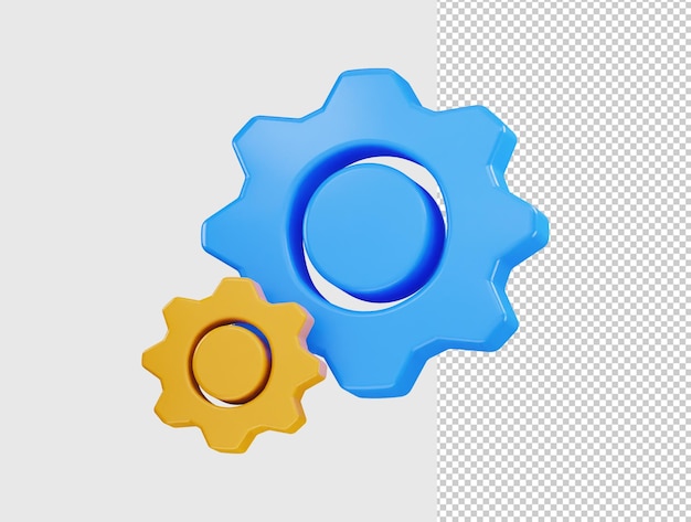 Icono de configuración representación 3d ilustración vectorial