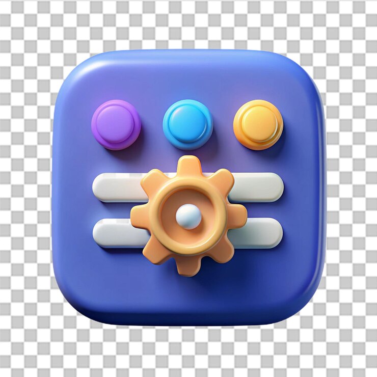 PSD el icono de configuraciones 3d aislado en fondo blanco los controles cambian los interruptores el icono se puede usar para muchos propósitos vectorial moderno y de moda en estilo 3d