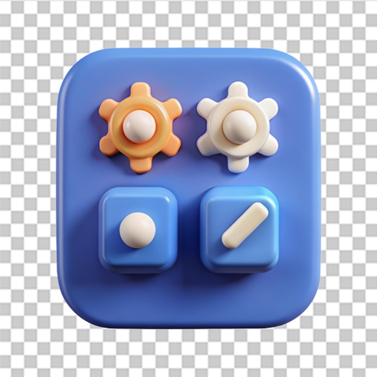 PSD el icono de configuraciones 3d aislado en fondo blanco los controles cambian los interruptores el icono se puede usar para muchos propósitos vectorial moderno y de moda en estilo 3d