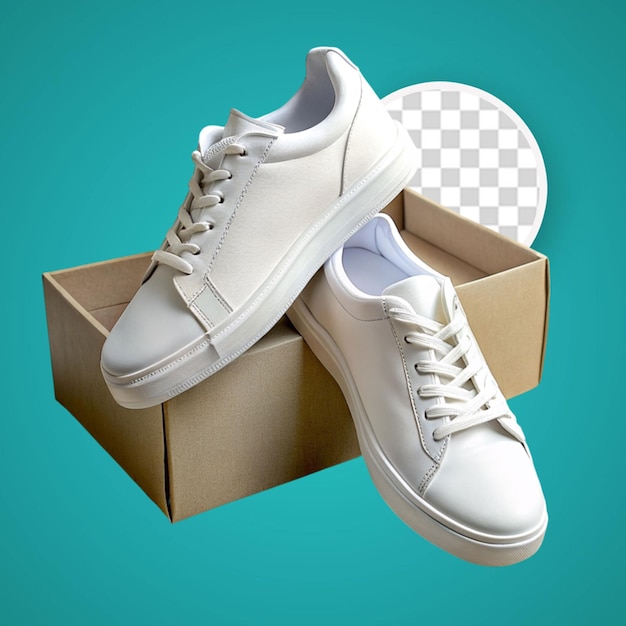 PSD icono conjunto de zapatillas de correr zapatillas de color blanco lado y vista superior