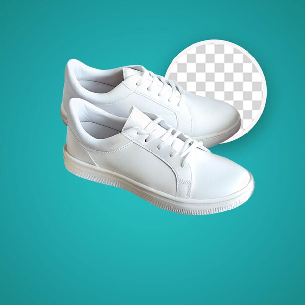 PSD icono conjunto de zapatillas de correr zapatillas de color blanco lado y vista superior