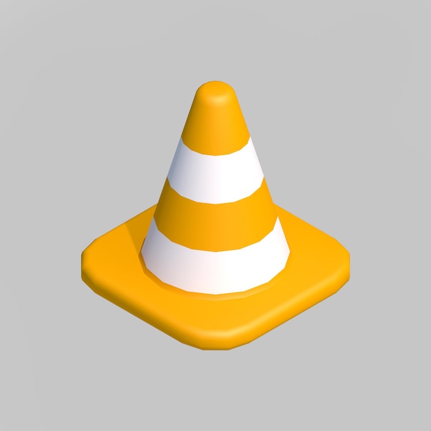Icono de cono 3D para construcción