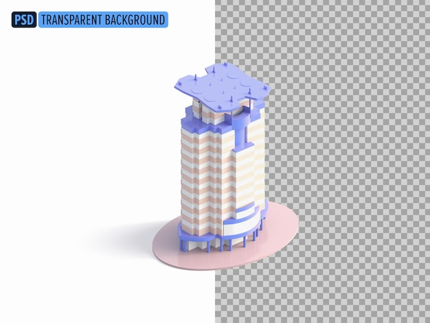 PSD icono de construcción isométrica ilustración 3d sobre un fondo transparente