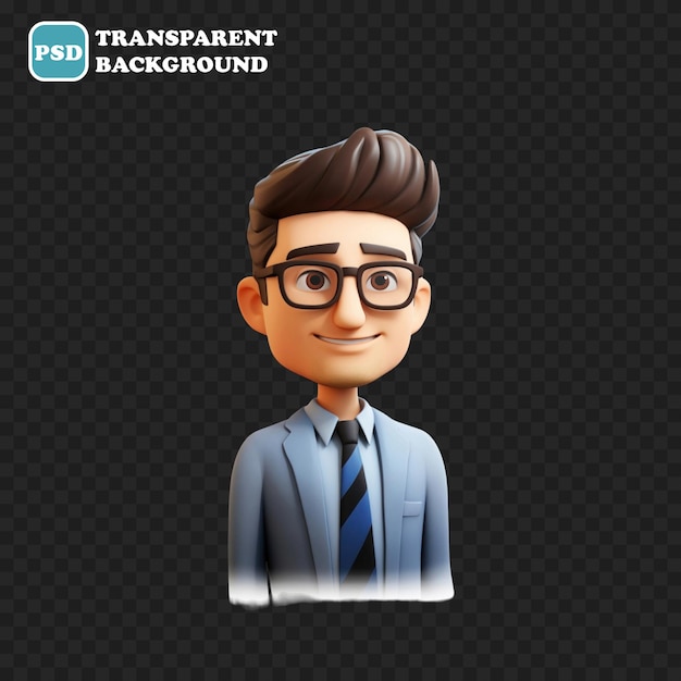 PSD icono de consultor aislado ilustración de renderizado 3d